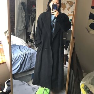 Mens black wool coat